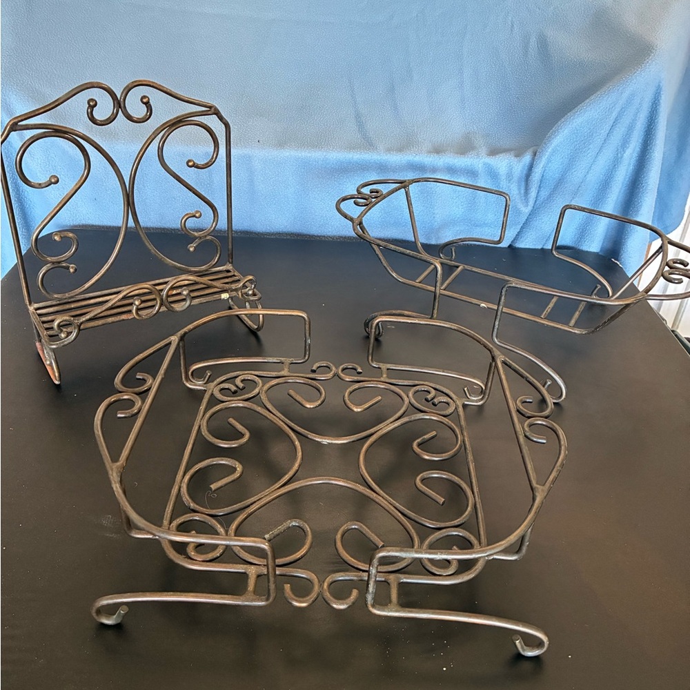 Princess House Black Metal Scrollwork Kitchen Set